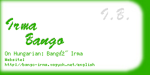 irma bango business card